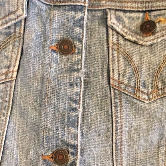 Hollister Surf 1972 Blue Long Sleeve Collared Denim Jacket Size Medium - Picture 11 of 16